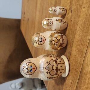 Russian Orthodox Kremlin Solid Wood Handmade Nesting Dolls 3.25" New!